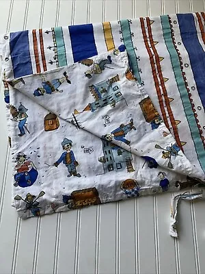 Ikea Kids Duvet Cover Stripe Blue Red Reversible Pirate Castle Make Believe TWIN • £21.21