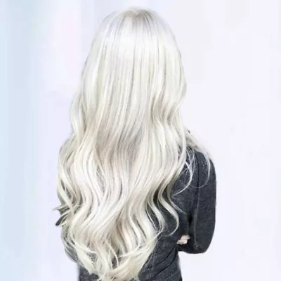 Synthetic Wig White Wavy Wig Curve Wig Women Wig Cosplay Wig Curly White Wig • $18.79