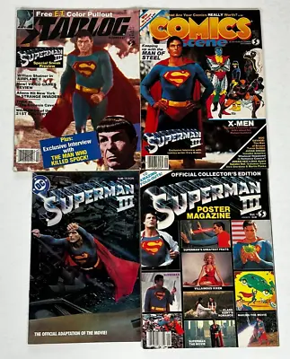 SUPERMAN 3 Movie Poster Magazine DC Movie Comic 4pc Lot Christopher Reeve • $65