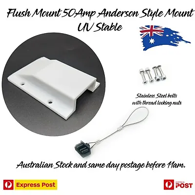 50a Anderson Plug External White Mount Cover Suit Caravan Or 4WD + Dust Cover • $24.57