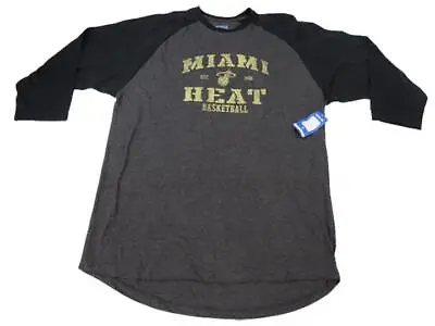 New Miami Heat Mens Sizes XL-2XL-3XL-4XL-Tall Raglan 3/4 Sleeve Shirt • $15.11