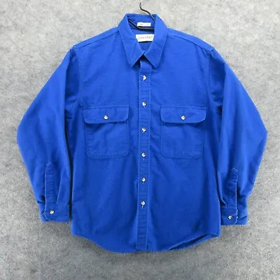 $24.99 • Buy VTG St Johns Bay Shirt Mens Medium Blue Chamois Cloth Button Up Long Sleeve USA