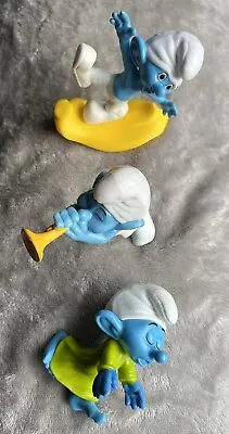 Smurf Mcdonalds Plastic Toys X 3 (sold For Cats Protection) • £3.50