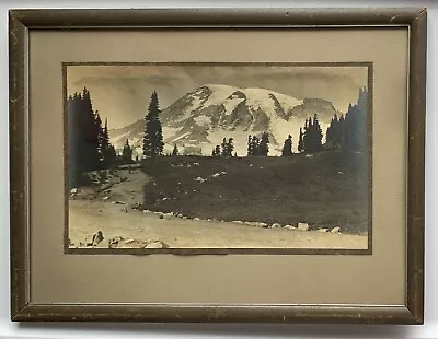 Antique Gelatin Silver Print Photograph Hikers Paradise Mt. Rainier Washington • $124.99