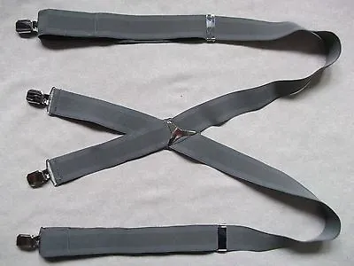 £23.99 • Buy Braces Suspenders Mens Vintage CLIP ON 1970s SKA GREY 