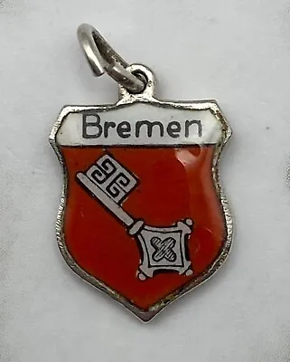 Vintage 835 Silver Bremen Germany Travel Shield Charm • $8