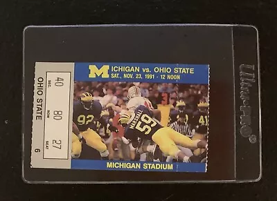 1991 Michigan Vs Ohio State Ticket Stub - Desmond Howard “Heisman Pose” • $195