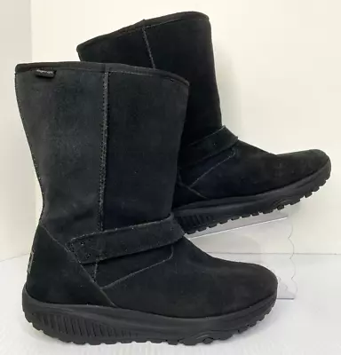 $30 • Buy Skechers Shape-Ups 24860 Black Nubuck Winter Boots Womens US Size 9.5