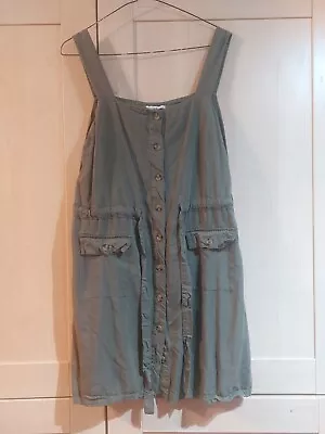 Warehouse Karky Green Pinafore Dress Size 12 • £0.99