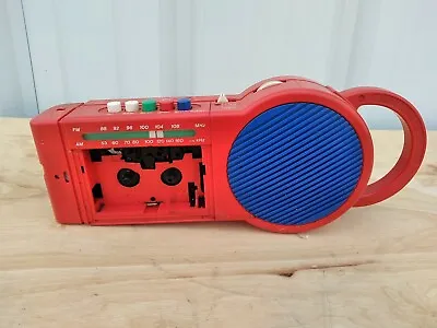 My First Sony CFM-2000 Cassette Player/Recorder Radio Red Parts Only Vintage  • $25.49