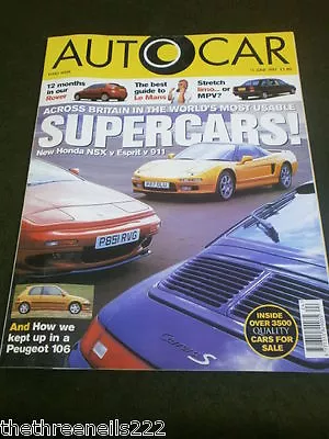 $8.05 • Buy AUTOCAR - NEW HONDA NSX V ESPRIT V 911 - JUNE 11 1997