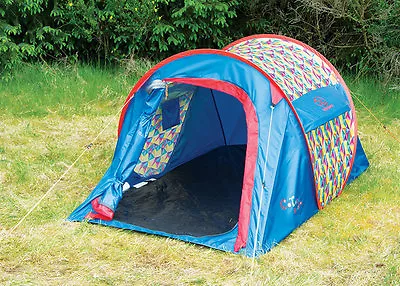 Colour Burst Pop Up Tent - Quick Pitch Pop Up Tent Festivals Camping Trekking • £39.99