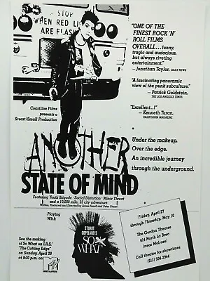 $14.95 • Buy Another State Of Mind Punk Rock Movie/concert Poster, Minor Threat La Premier