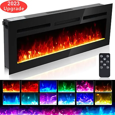 60  1500W Wall Mount/Recessed Electric Fireplace Heater W/Remote Timer LED Flame • $235.95