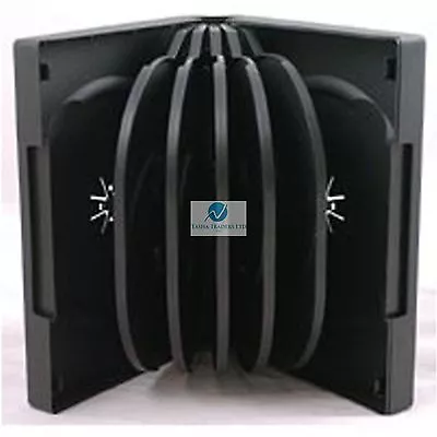 4 X10-WAY REPLACEMENT BLACK DVD CD DISC CASE 10WAY MULTIWAY SLEEVE BLANK WALLET • £9.99