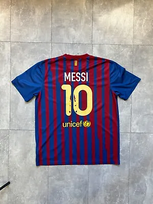 Mens Vintage Nike FC Barcelona Messi 10 Jersey T-shirt Tee Size XL • $60