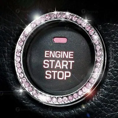 $2.95 • Buy 1x Car Pink Button Start Switch Diamond Ring Sticker Auto Interior Accessories
