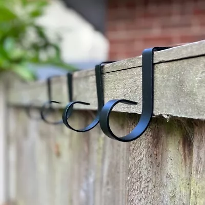 £8.99 • Buy Bracket Fence Panel Garden Metal Hanging Hooks (Set Of 4)