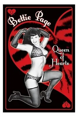 Bettie Page Poster - Queen Of Hearts - Hot Sexy 24x36 • $25.95