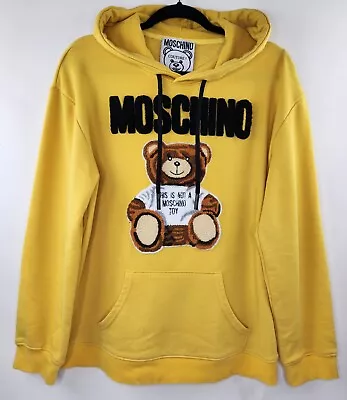 Moschino Couture Milano Hoodie Size L Color Yellow Made In Portugal Teddy Bear • $79.90