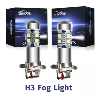 2PCS H3 LED Fog Driving Light Bulbs 4014 Conversion Kit Super Bright 6000K White • $14.99