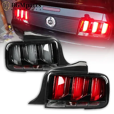 Smoked LED Tube Sequential Signal Tail Lights Lamps For 2005-2009 Ford Mustang • $164.99