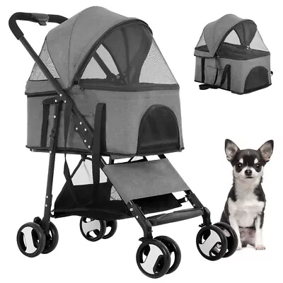 3 In 1 Pet Stroller For Small Medium Dog Cat Travel Carriage Folding Pushchair • $79.91