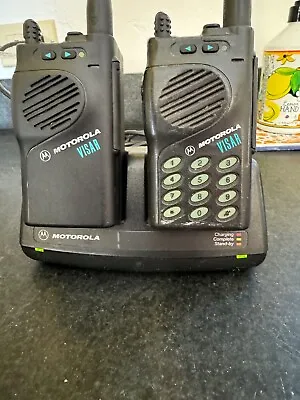 2 Vintage Motorola Visar UHF Radios With Accessories Collector Items • $140