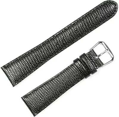 DeBeer Brand Lizard Grain Watch Band - Black 18mm (Short Length) • $22.77