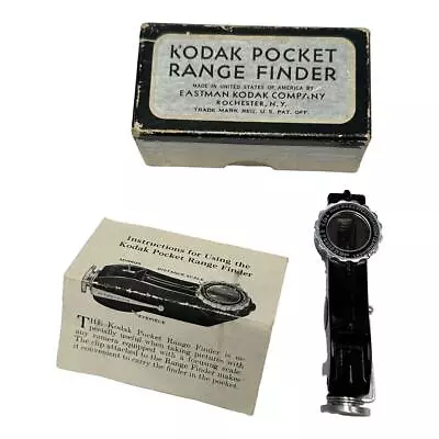 Kodak Pocket Range Finder In Box W Instructions Bakelite Black Vintage 1939 • $78.95