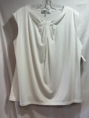 NWT KASPER Women's Vanilla Ice Crossover Cutout Cap Sleeveless Top Size 1X • $30