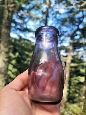 Old Miniature Lavender Milk Bottle◇ Antique Amethyst Dairy Bottle! • $62