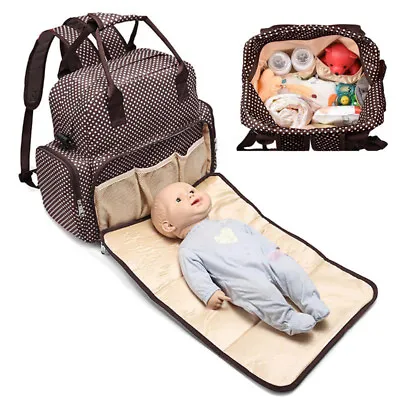 Uk Large Capacity Baby Diaper Nappy Maternity Changing Travel Backpack Mummy Bag • £40.48