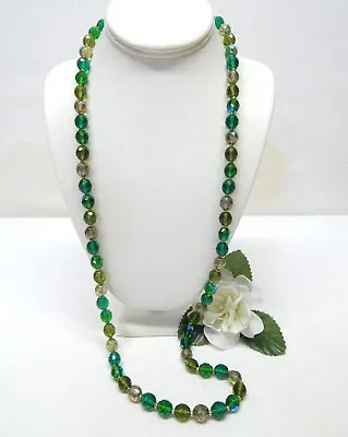 $9.99 • Buy Joan Rivers Gold Tone & Green Crystal Bead Necklace 35 