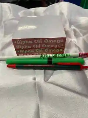 $9.95 • Buy Alpha Chi Omega Combo Memo Cube, Pen, Pencil, Highlighter VINTAGE, RETIRED