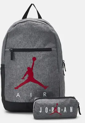 Nike Air Michael Jordan Flight Backpack Pencil Rucksack Bag Black Jumpman Logo • £34.99