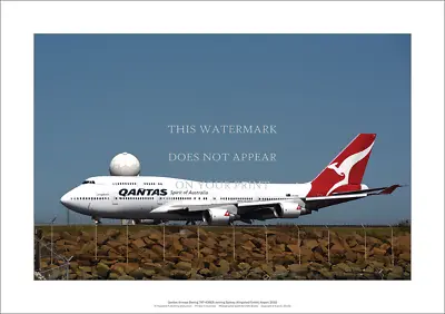 Qantas Boeing 747-438ER A3 Art Print – Arriving Sydney – 42 X 29 Cm Poster • $13.02