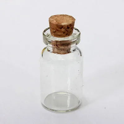Mini Glass Message Charm Bottle With Cork Top 20 Mm Crafts Favors Storage NEW • $1.50