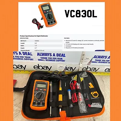 VC830L Digital Multimeter Display TEST AC/DC SOLDERING GUN FLASH LITE TOOL KIT • $37.59