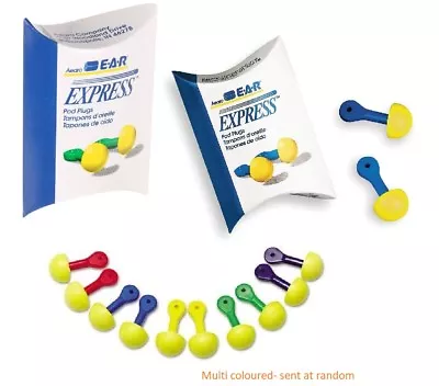 E-A-R Express Pods Uncorded Earplugs Yellow Pod/ Multi Colour Handle X 5 Pairs • $9.90