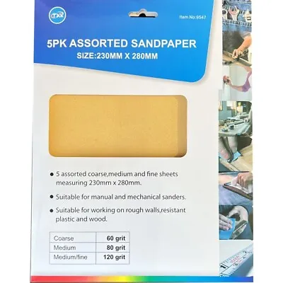 $9.95 • Buy Sandpaper Sanding Paper Abrasive Sheet 60 To 120 Grit Waterproof Mixed Wet Dry