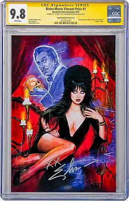 Elvira Meets Vincent Price #1 GalaxyCon CGC SS 9.8 Signed Cassandra Peterson • $299.95