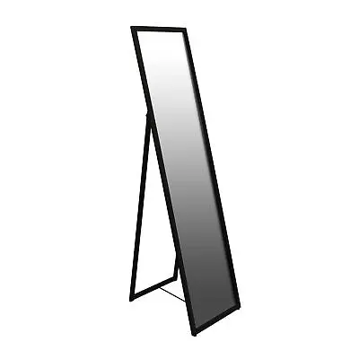 1x Black 137cm X 35.5cm Square Full-Length Mirror Tall Standing Floor Mirrors • £38