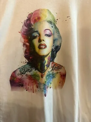 Marilyn Monroe Shirt Mens Size 2XL White Rainbow Tattoo Edgy • $22.88