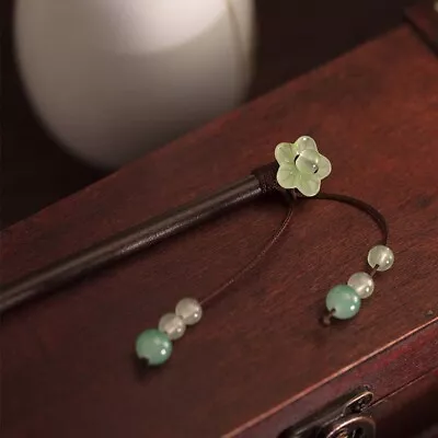 $3.96 • Buy Tassel Imitation Jade Hair Chopsticks Hair Fork Hanfu Headdress Wooden Hairpins