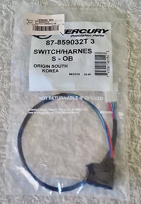 Mercury Outboard Trim Tilt Switch/Harness 87-859032T 3 For Remote Control • $39.95