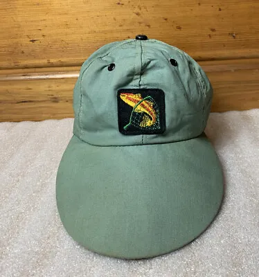 Vintage Fishing Hat Cap Snap Back Long Bill USA Farm Green Logo Bass Net • $44.99