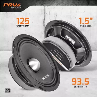 PRV  6MR250B-4 SLIM 6.5  Midrange Bullet Shallow Car Speaker 4 Ohm 250 Watt • $39.88