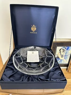 Vintage Faberge | Atelier Crystal XL Bowl Vase 13” In Original Box/Signed • $686.99