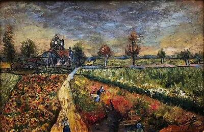 Vincent Van Gogh Vintage Oil Painting Hand Signed Canvas • $349.99